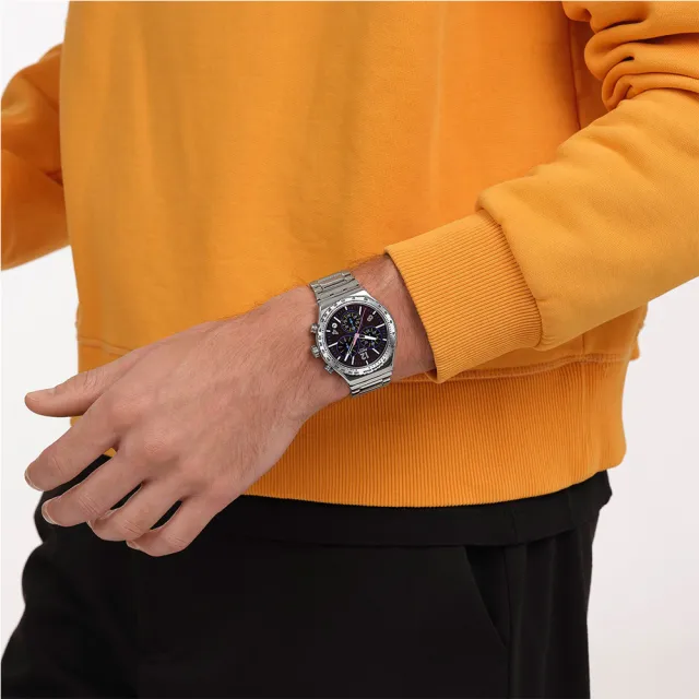 【SWATCH】PURPLE GLOW 金屬手錶/男錶/瑞士製造 YVS533G(43mm)