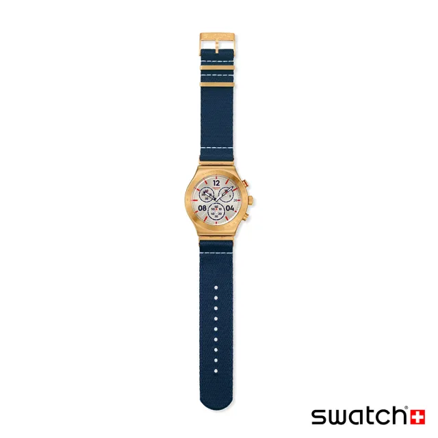 【SWATCH】CAPTAIN`S DREAM 金屬手錶/男錶/女錶/瑞士製造 YVG419 (43mm)