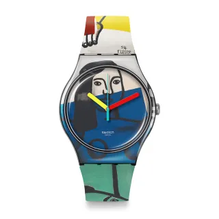 【SWATCH】LEGERS TWO WOMEN HOLDING FLOWERS 泰德美術館聯名/男錶/女錶/瑞士製造 SUOZ363 (41mm)