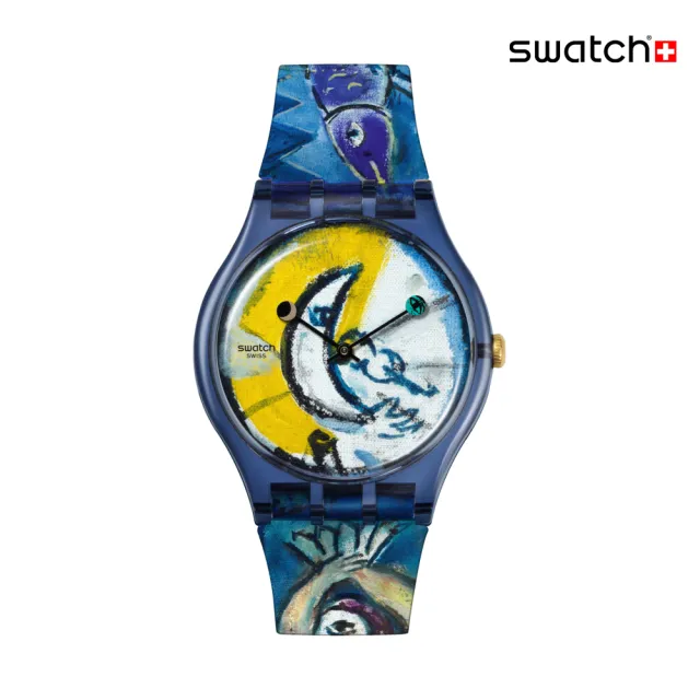 【SWATCH】CHAGALL`S BLUE CIRCUS 夏卡爾《藍色馬戲團》/泰德美術館聯名 SUOZ365 (41mm)