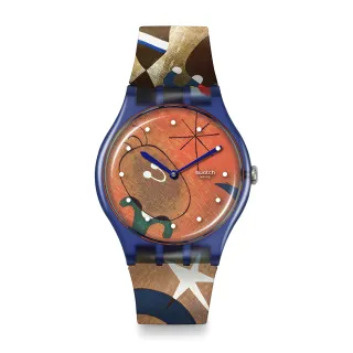 【SWATCH】MIROS WOMEN & BIRD IN THE MOONLIGHT 泰德美術館聯名/男錶/女錶/瑞士製造 SO29Z136 (41mm)