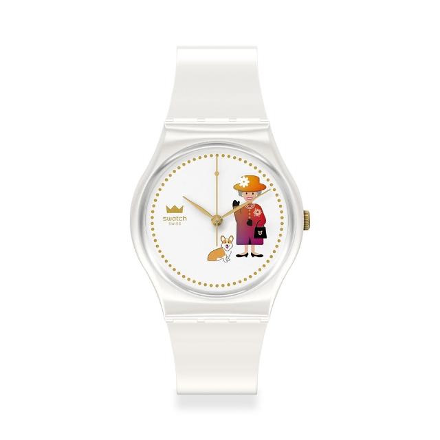 【SWATCH】HOW MAJESTIC 英國女皇紀念錶/變色日曆輪/瑞士製造 GZ711 (34mm)