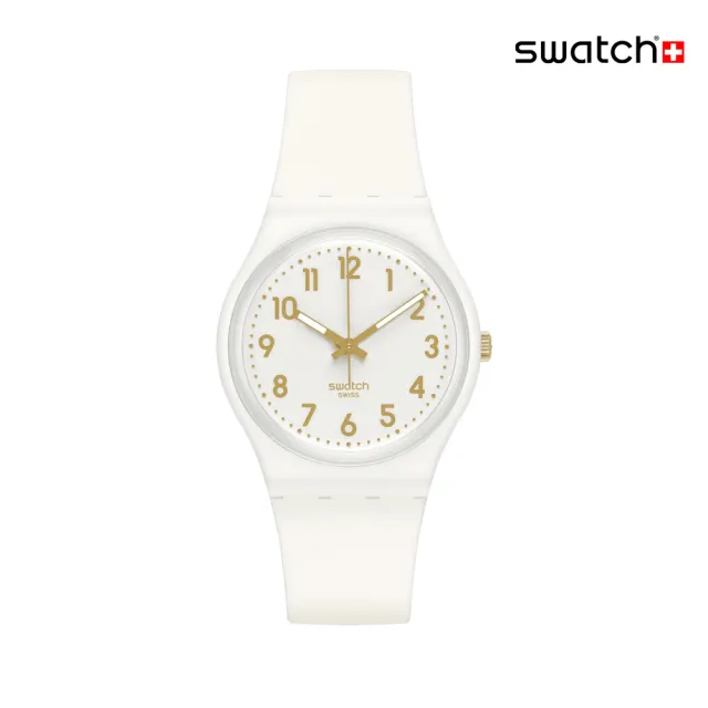 【SWATCH】WHITE BISHOP 經典手錶/男錶/女錶/瑞士製造 SO28W106-S14(34mm)