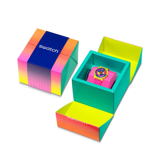【SWATCH】SHADES OF NEON 經典手錶/男錶/女錶/瑞士製造 SO28J700(34mm)