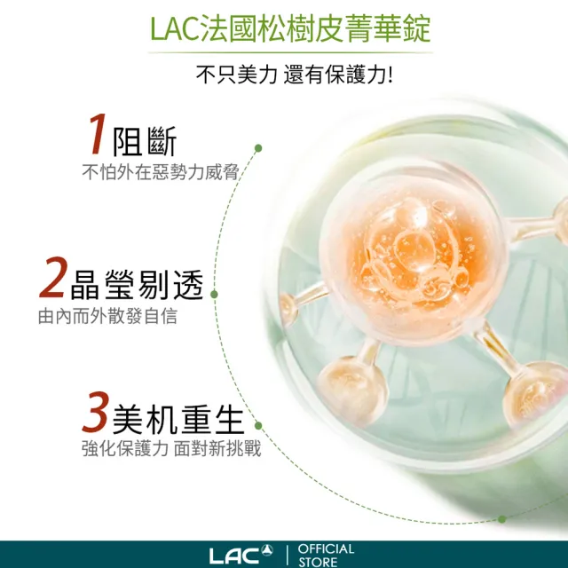【LAC 利維喜】法國松樹皮小資體驗組(共50錠/葡萄籽/OPCs/高單位松樹皮/青春/醫生推薦/花青素)