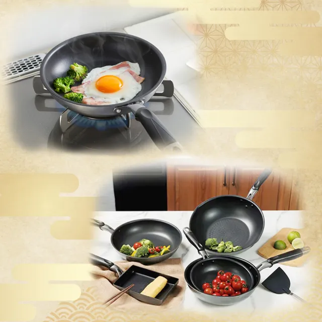 【TAKECAN 竹原】日本製霞星空銀IH不沾平炒鍋28cm(含蓋)可用金屬鏟/不挑爐具