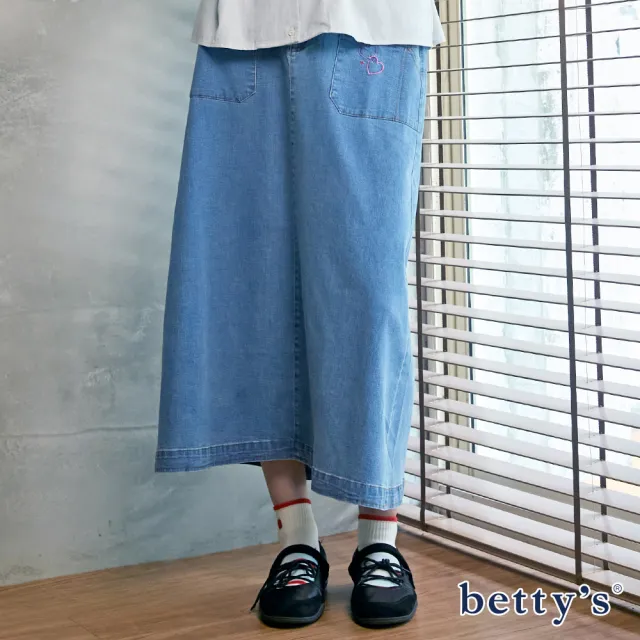 【betty’s 貝蒂思】心心相印長版A字牛仔裙(共二色)