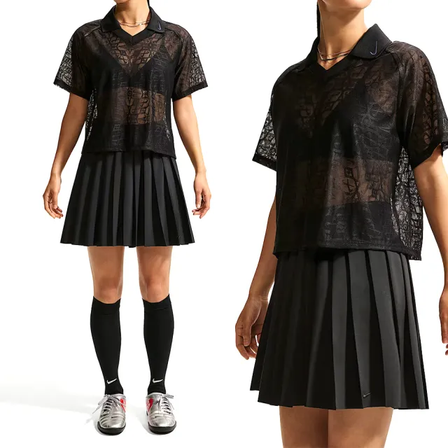 【NIKE 耐吉】As W Nsw Knife Pleat Skirt 短裙 女款 黑色 中腰 百褶裙 IF0590-010