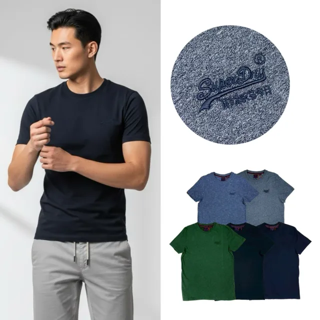 【Superdry】特殊色 冒險魂 極度乾燥 印度製 刺繡logo 素T 有機棉 T恤 短T superdry(短袖 T恤8722)