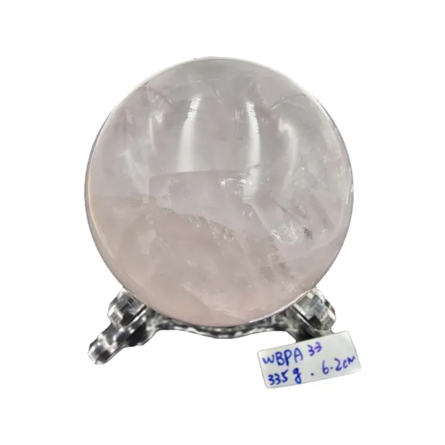 【藏古祥館】一級品天然水晶粉晶球WBPA33 (粉水晶335g)