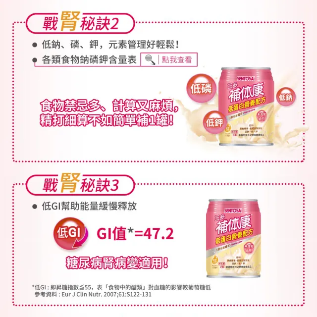 【SENTOSA 三多】補体康低蛋白營養配方(24罐/箱)