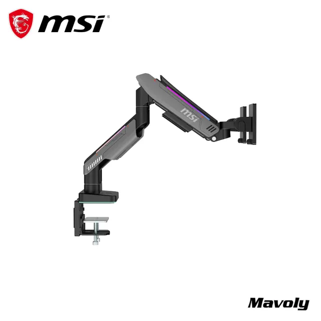 【MSI 微星】MPG MT201DRG 雙螢幕手臂架 雙螢幕支架 安裝腳架 桌上型電腦螢幕支架 雙臂支架 20KG 35吋