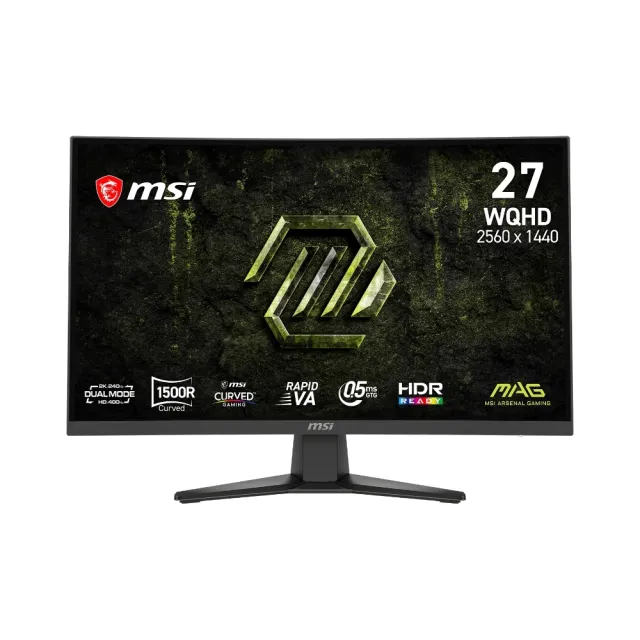 【MSI 微星】MAG 275CQDF X24 27型 VA 雙模式電競曲面螢幕(WQHD/HD/FreeSync/0.5ms/HDR/1500R)