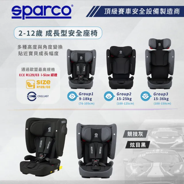 【Sparco】Speedy 成長型折疊汽座(2-12歲 成長型汽座首選)