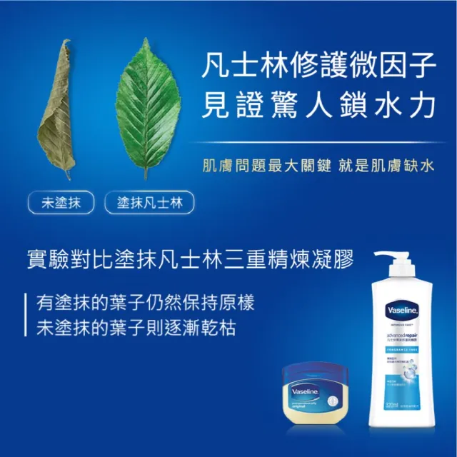 【Vaseline 凡士林】經典系列潤膚露獨家款 重量超值組(身體乳液 深層保濕、蘆薈舒緩)