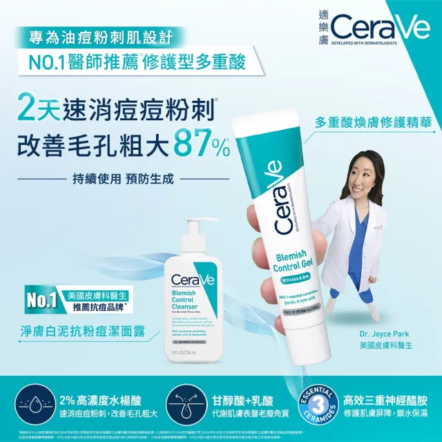 【CeraVe 適樂膚】多重酸煥膚修護精華 40ml(極效煥膚/水楊酸)