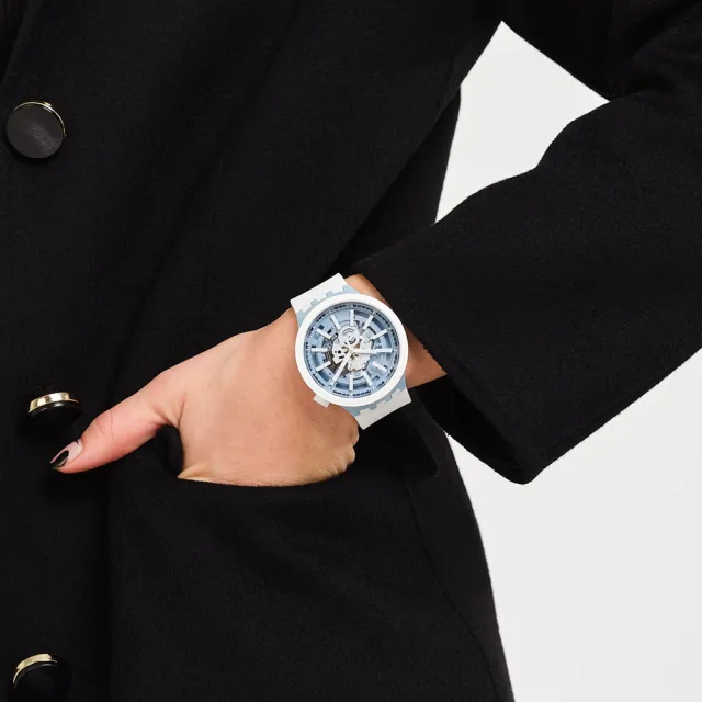 【SWATCH】WHICE 大錶面手錶/男錶/女錶/瑞士製造 SB03N103(47mm)