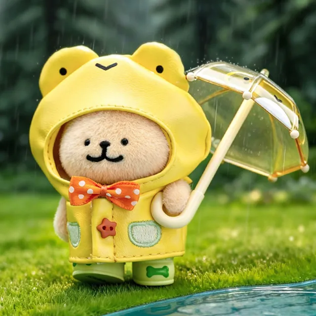 【YENDAR 研達】線條小狗 下雨天了怎麼辦系列盲盒(單盒)(可動關節×穿脫雨衣×透明小雨傘)