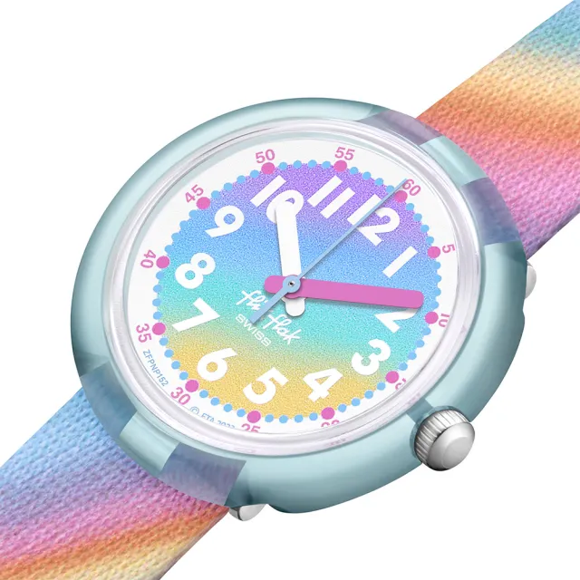 【Flik Flak】兒童手錶 LIQUID RAINBOW 兒童禮物/安全防水/瑞士製造 FPNP152 (31.85mm)