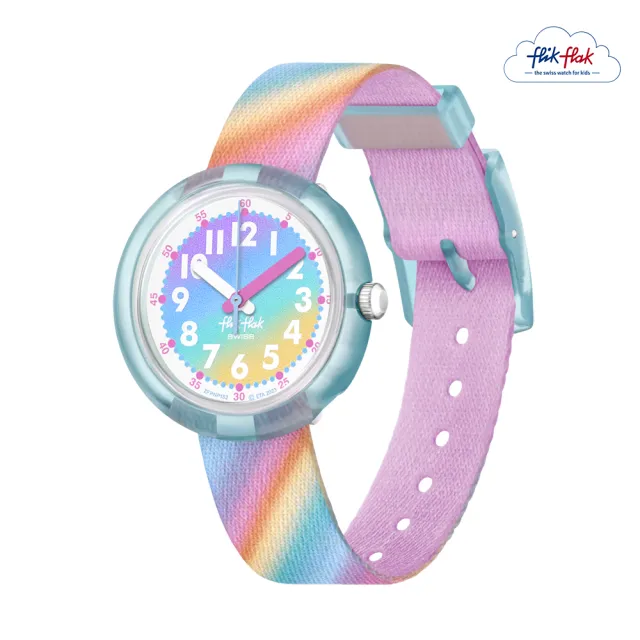 【Flik Flak】兒童手錶 LIQUID RAINBOW 兒童禮物/安全防水/瑞士製造 FPNP152 (31.85mm)