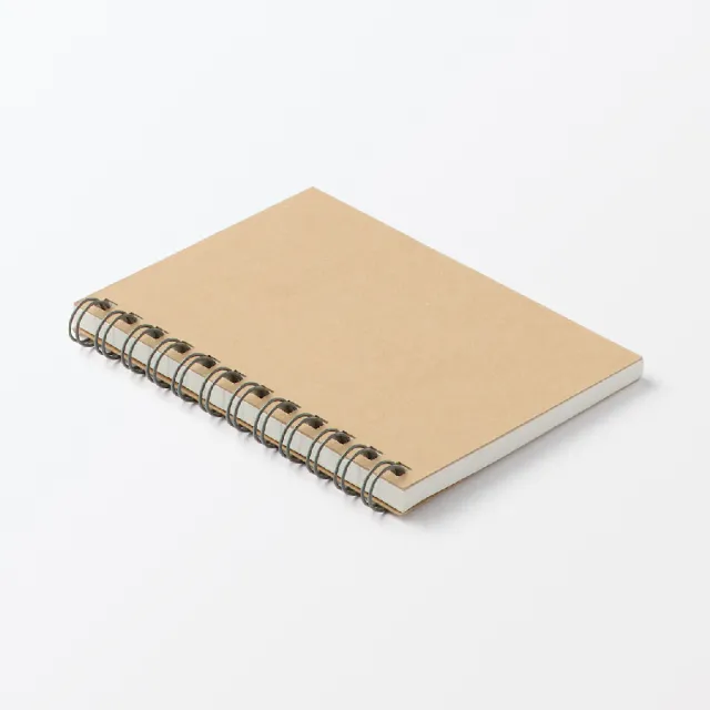 【MUJI 無印良品】植林木不易透色雙環筆記本(橫線)/48頁.A7.米