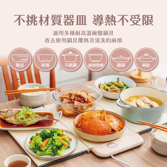 【Imami】暖食樂智能折疊飯菜保溫板/暖菜板/熱熱板(五段溫控 10秒升溫 不挑器皿)
