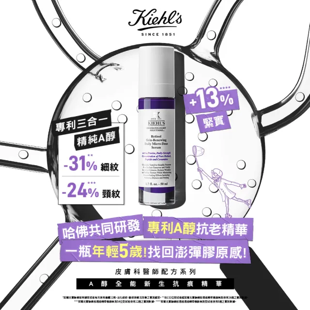 【Kiehl’s 契爾氏】官方直營 A醇全能新生抗痕精華50ml組(大瓶裝/修護 緊緻)