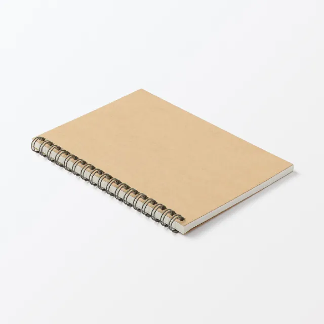 【MUJI 無印良品】植林木不易透色雙環筆記本/橫線/48頁.A6.米