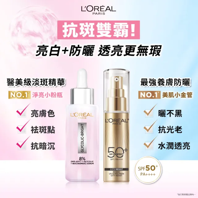 【L’OREAL Paris 巴黎萊雅】多效防護輕裸美肌乳30ml  3入組_小金管/小銀管(防曬/妝前乳)
