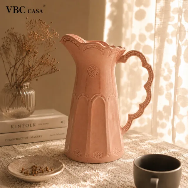 【VBC casa】手工唯美蕾絲系列21x32cm水罐/花瓶-2色可選(義大利手工製)