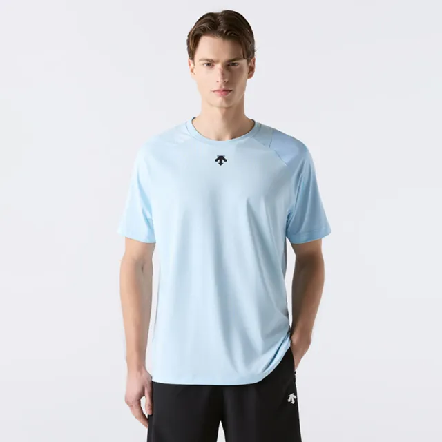 【DESCENTE】短袖上衣 男 快排 MEN GRAPHIC SHORT SLEEVE T-SHIRTS 藍 SR221TTS42-BLU0