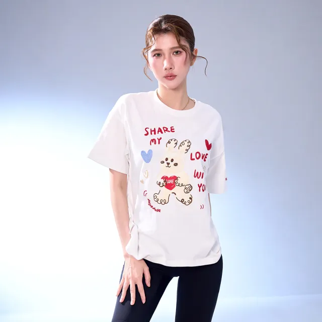 【MAJOR MADE】手繪兔兔印花刺繡T(圖案短T/可愛上衣/短袖)