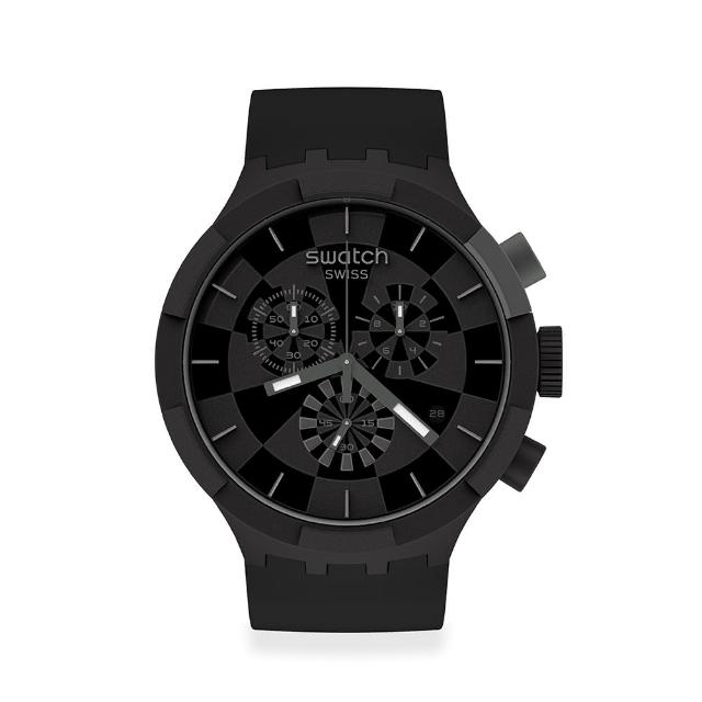 【SWATCH】CHECKPOINT BLACK 大錶面手錶/男錶/女錶/瑞士製造 SB02B400(47mm)
