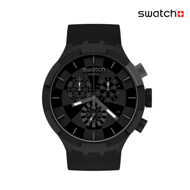 【SWATCH】CHECKPOINT BLACK 大錶面手錶/男錶/女錶/瑞士製造 SB02B400(47mm)
