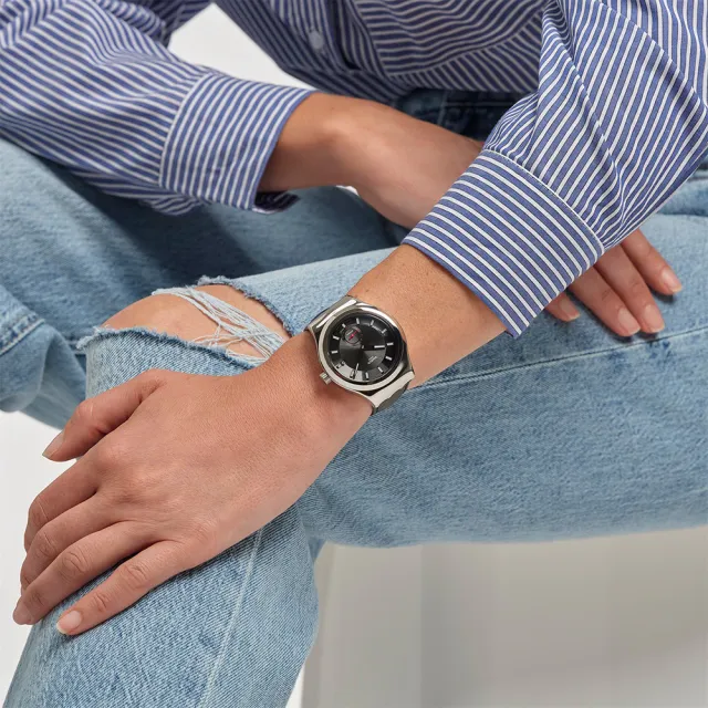 【SWATCH】PETITE SECONDE BLACK 金屬機械手錶/男錶/女錶/瑞士製造 SY23S400(42mm)