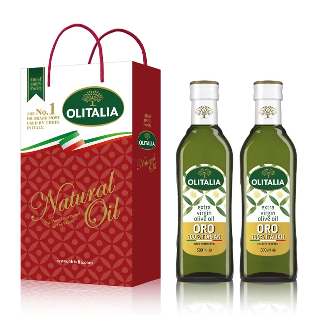 【Olitalia 奧利塔】特級初榨橄欖油禮盒組(500mlx2瓶)