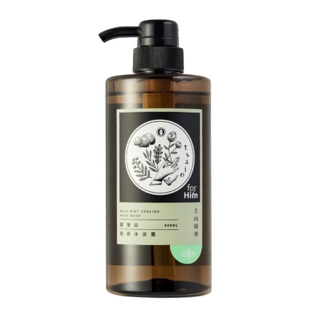 【tsaio 上山採藥】男性系列-沐浴露600ml(任選1入/野薄荷/咖啡因沐浴乳)
