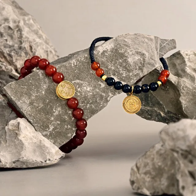 【周大福】CLOT聯名 赤霞凝珠黃金鑄幣紅玉髓手環手鍊