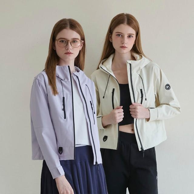 【ELLE ACTIVE】女款 機能防風防潑水連帽防曬風衣外套(多色任選)