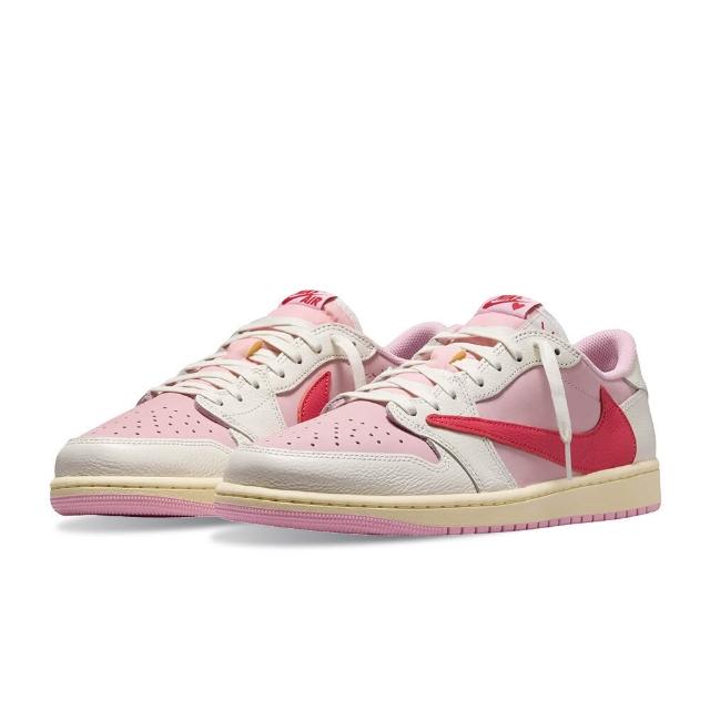 【NIKE 耐吉】Travis Scott x Nike Air Jordan 1 Retro Low OG 粉色倒鉤 聯名爆款 街頭 男鞋 IQ7604-101