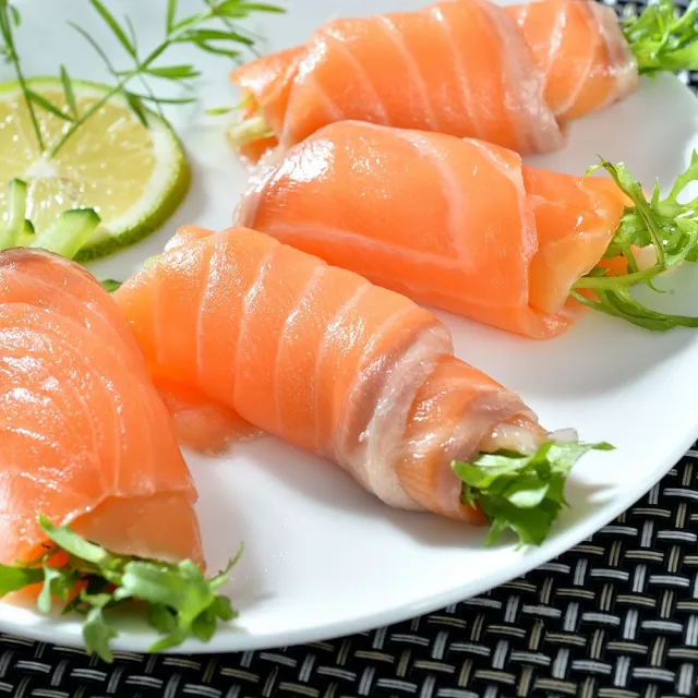 【鮮綠生活】智利頂級原料煙燻鮭魚切片 6包(100g±10%/包)