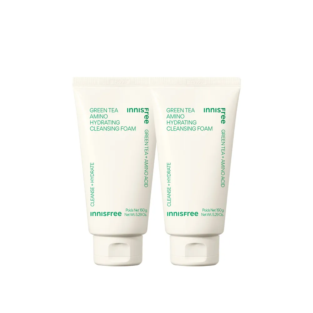 【innisfree】綠茶保濕胺基酸潔面乳150g(2入組)