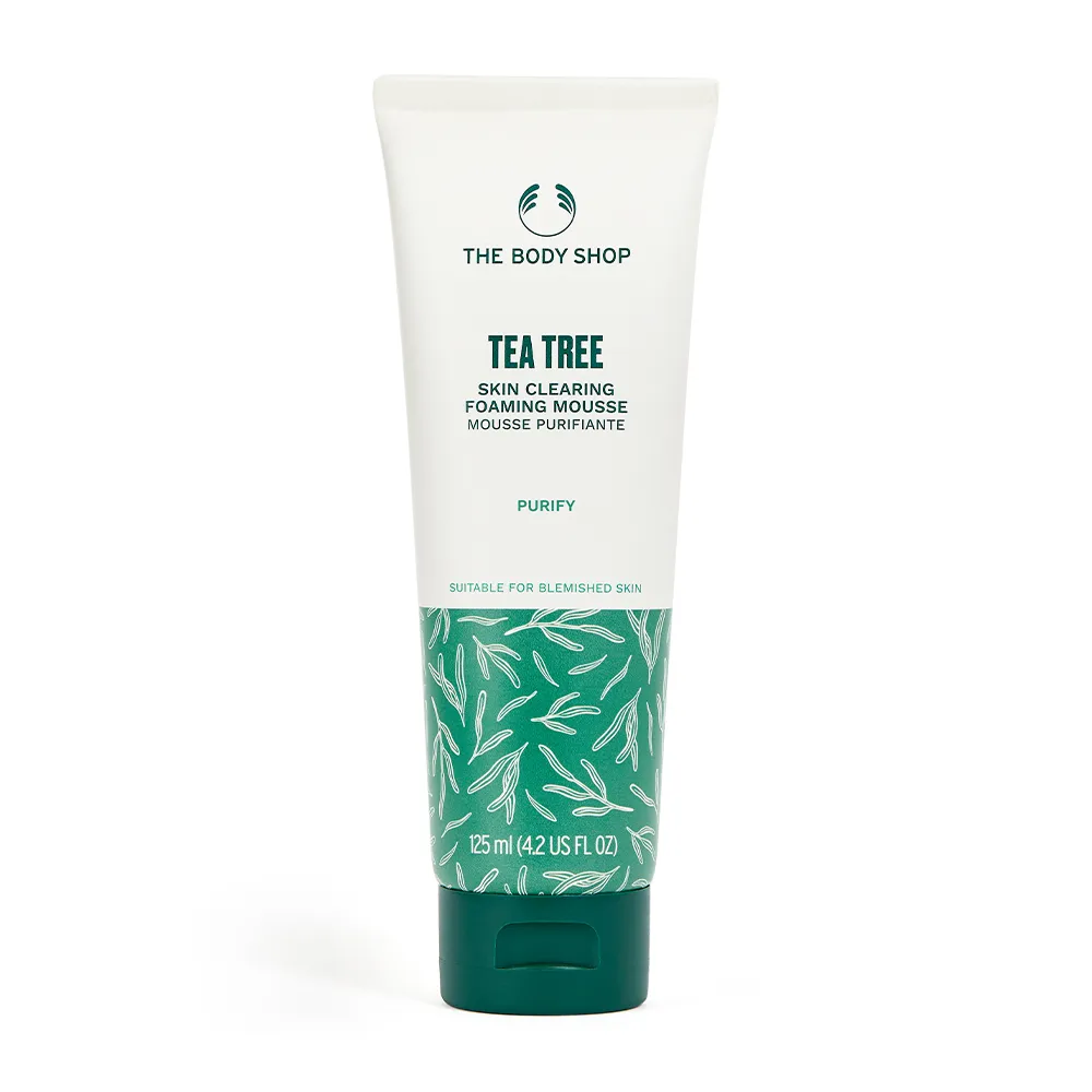 即期品【THE BODY SHOP 美體小舖】茶樹淨膚深層泡沫潔面乳-125ML