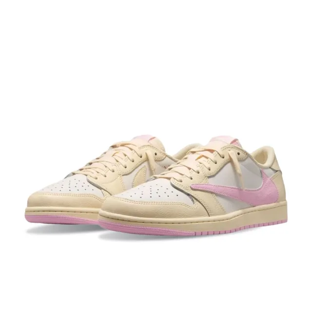 【NIKE 耐吉】Travis Scott x Nike Air Jordan 1 Low OG SP 淺粉倒勾 聯名爆款 復古做舊 男鞋 IQ7604-100