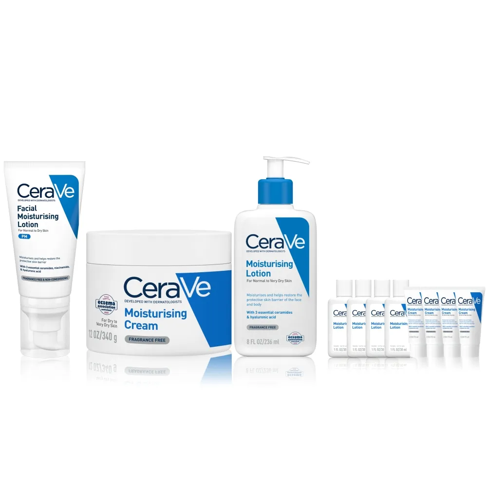 【CeraVe 適樂膚】抗敏保濕全配組★長效清爽保濕乳236ml+長效潤澤修護霜340g+全效超級修護乳52ml