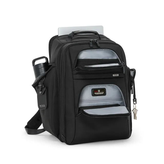 【TUMI】Alpha 15 吋筆電商務收納型彈道尼龍後背包 - 黑色(TUMI 官方旗艦店)