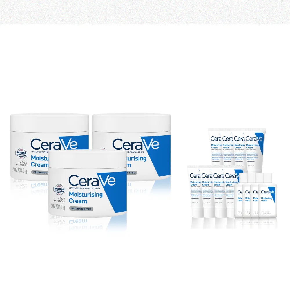 【CeraVe 適樂膚】超值囤貨組★長效潤澤修護霜340g  一日限定組(臉部身體乳霜)