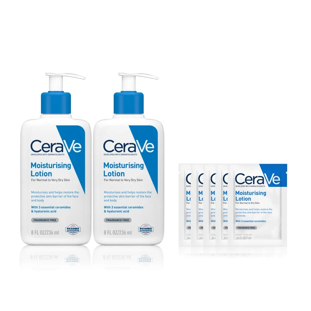 【CeraVe適樂膚】momo限定雙星組★長效清爽保濕乳236ml*2_B(臉部身體乳液/張凌赫同款)