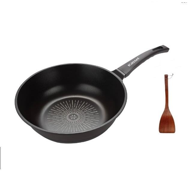 【Kassel】韓製鑽石超導熱不沾輕量深炒鍋-28cm(三色兩款/深炒鍋和平底鍋任選一/韓國製/IH爐可用鍋/好讚鍋)