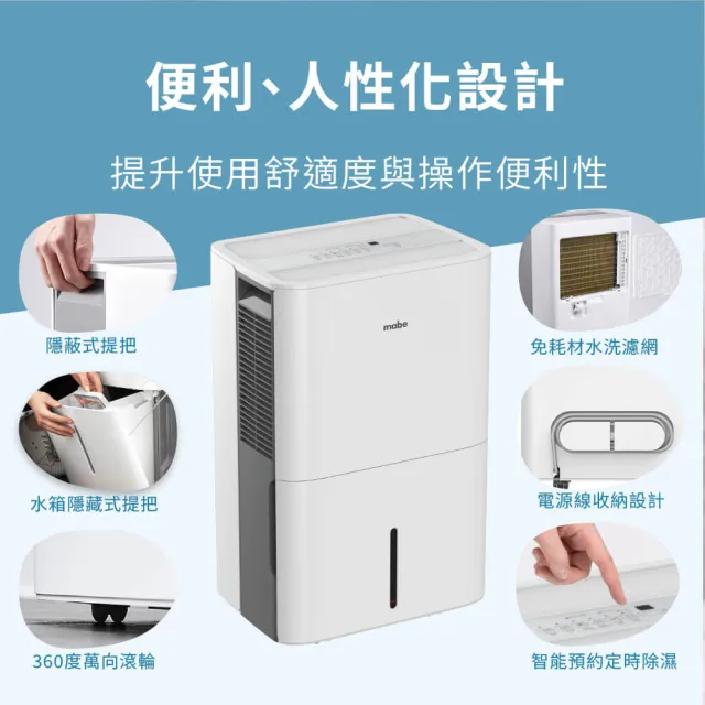 【GE 奇異】mabe美寶21L側吹式強力除濕機(MDER50LW)